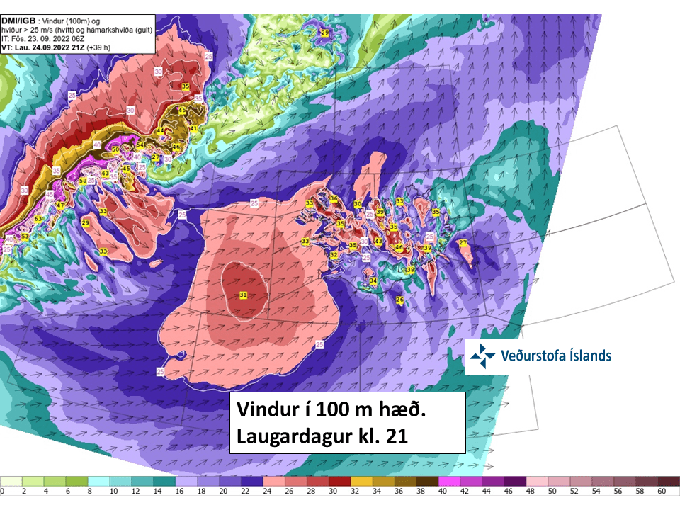 HELGARVEÐRIÐ Á 5 KORTUM