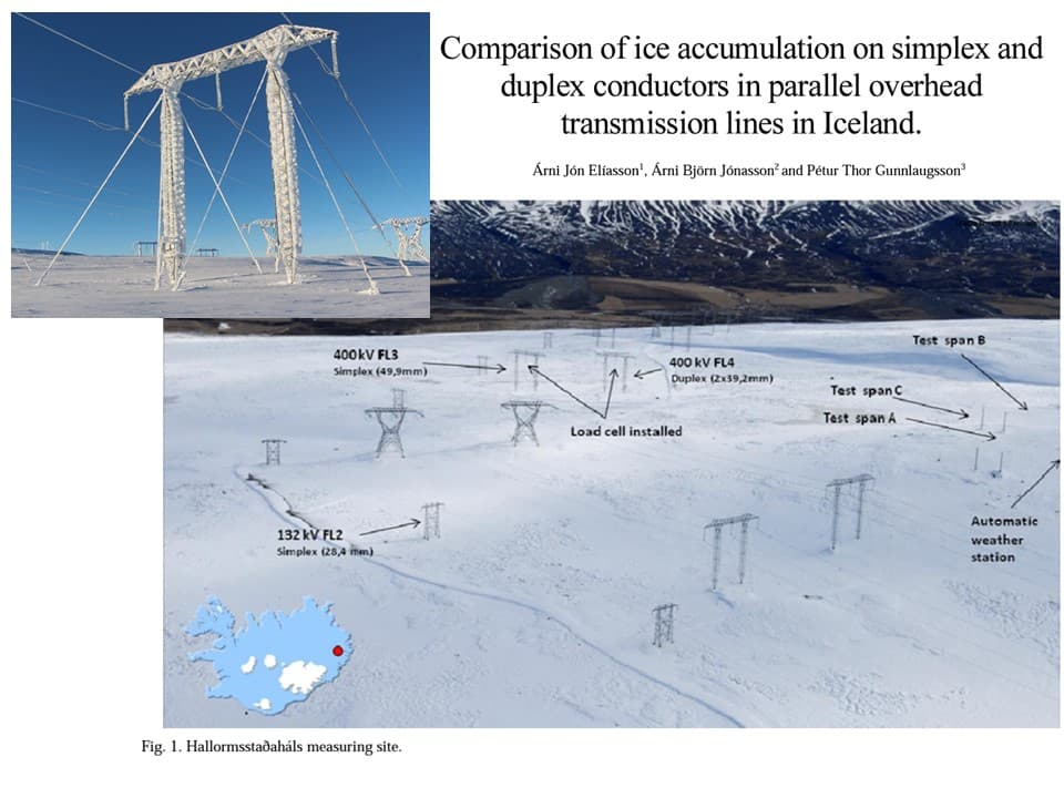 ÍSING OG BILANIR Á RAFLÍNUM Á ÞREMUR STÖÐUM